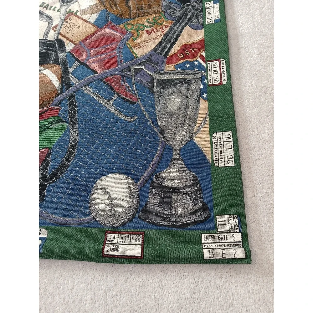 Vintage Game Day Tapestry Wall Hanging Sports Football Man Cave Boys Room USA